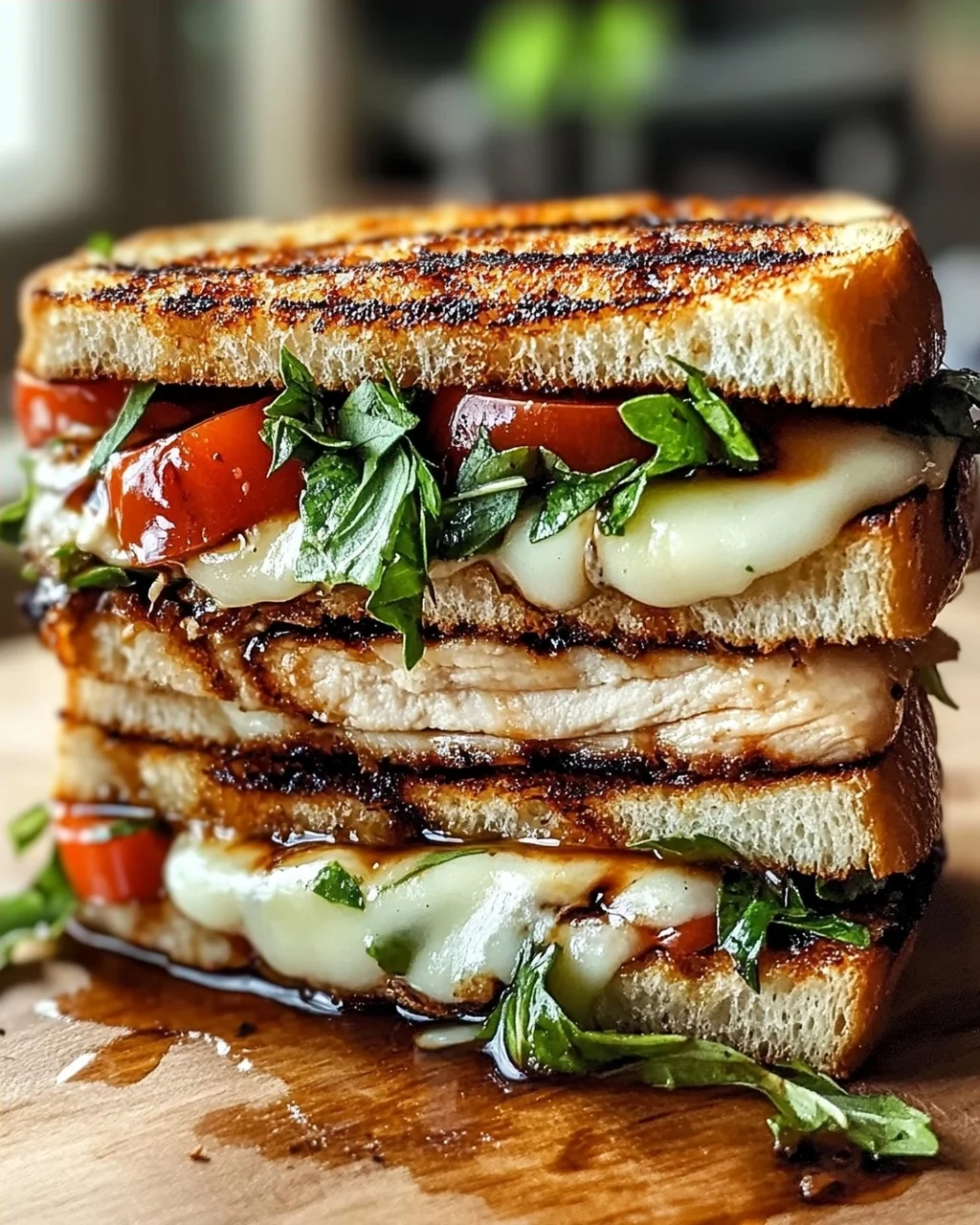 Aromatisch Gegrilltes Balsamico-Sandwich mit Käseschmelz