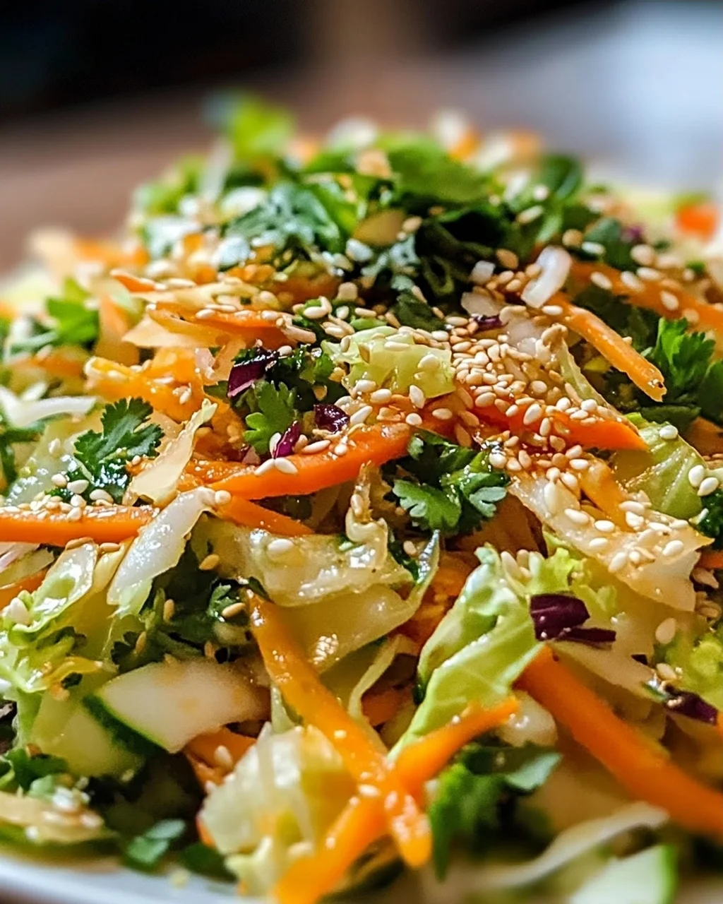 Asiatischer Chinakohl Salat: Frisch, knusprig & Sesam-Dressing