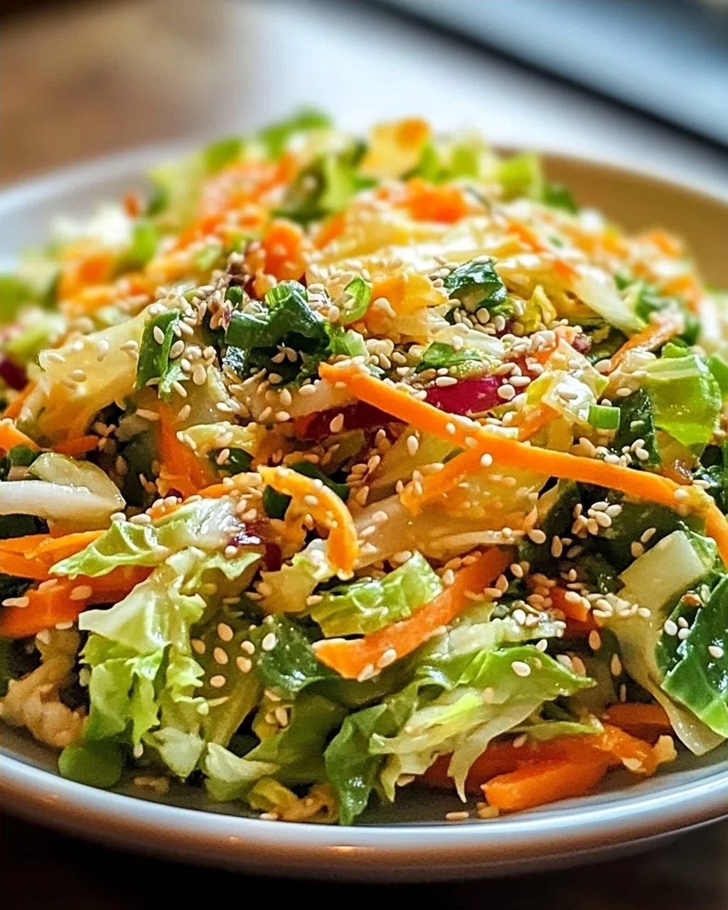 Asiatischer Chinakohl Salat: Frisch, knusprig & Sesam-Dressing