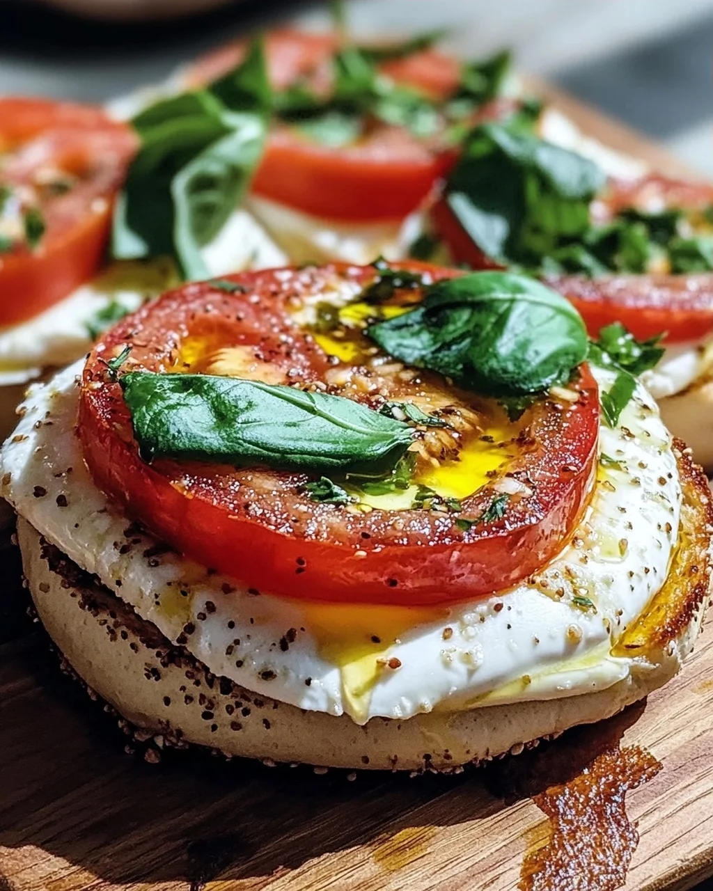 Bagel mit Tomate und Mozzarella