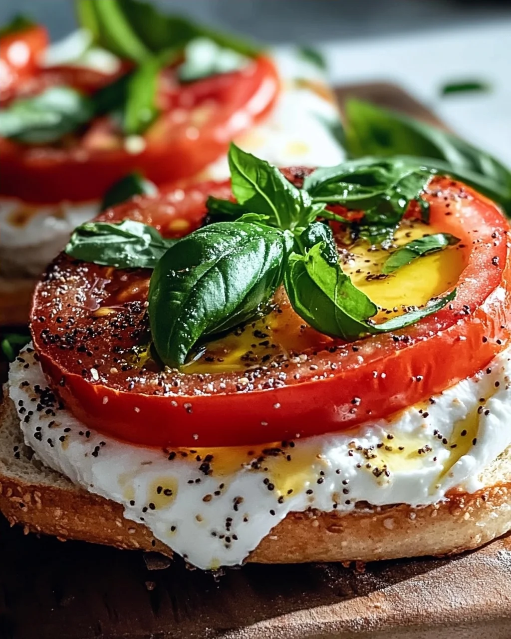 Bagel mit Tomate und Mozzarella