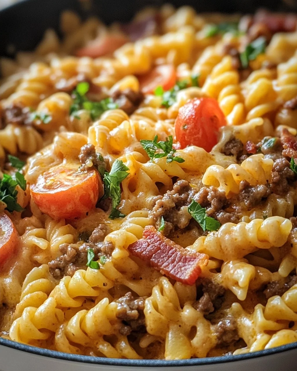 Cremige Cheeseburger-Pasta