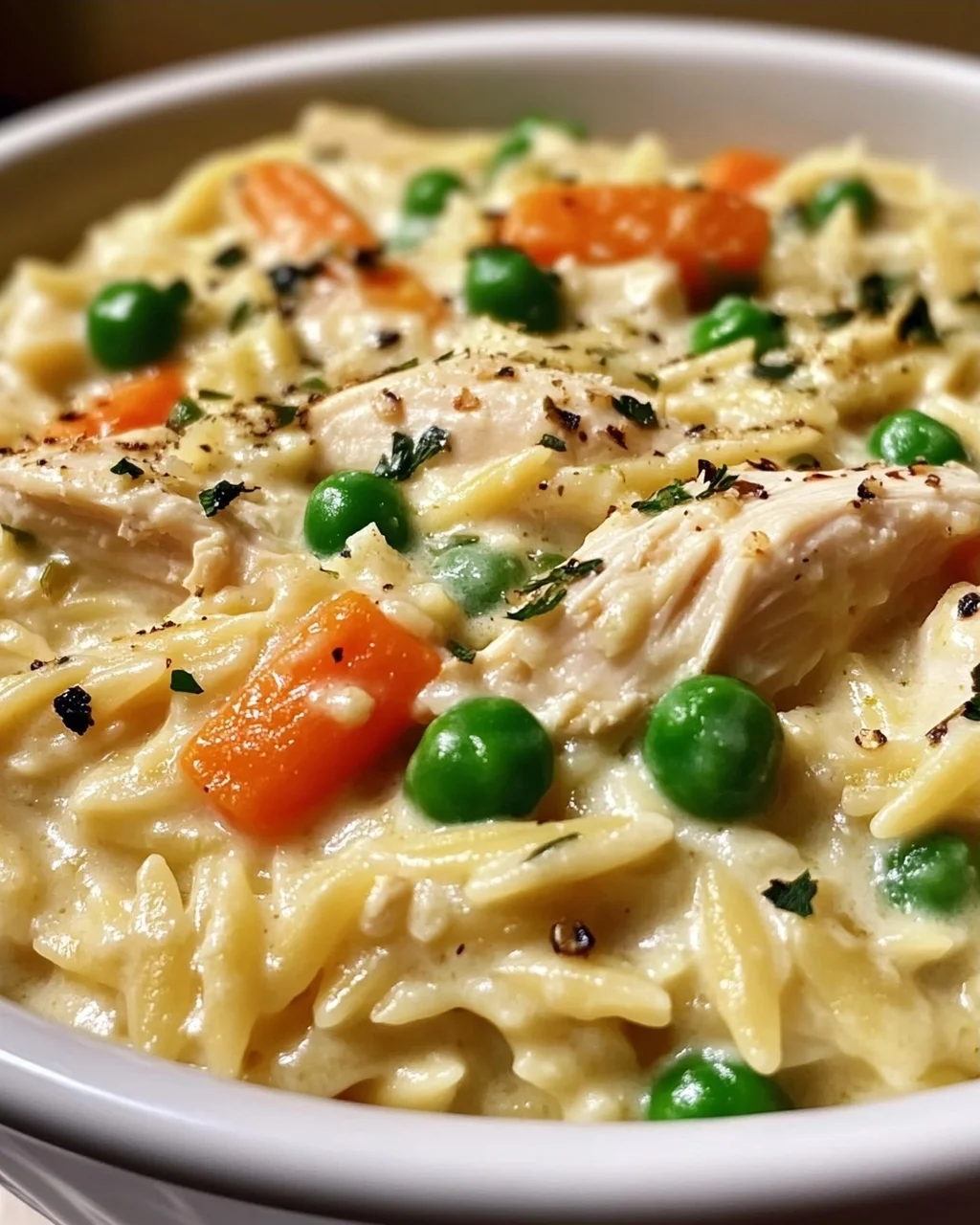 Cremige Chicken Pot Pie Orzo – Ein herzhaftes Rezept!