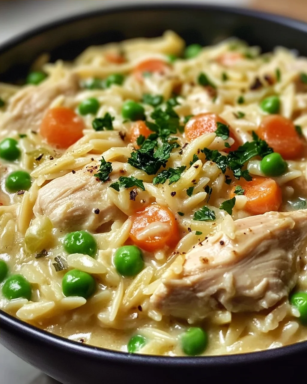 Cremige Chicken Pot Pie Orzo – Ein herzhaftes Rezept!