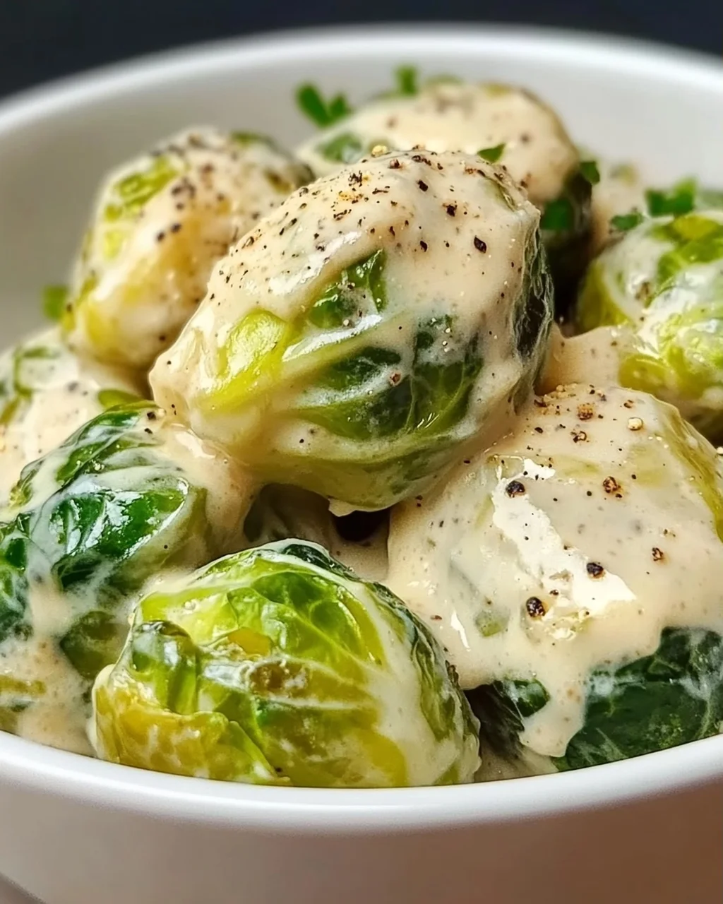 Cremiger Rosenkohl in Frischkäse-Senfsauce – einfach lecker!