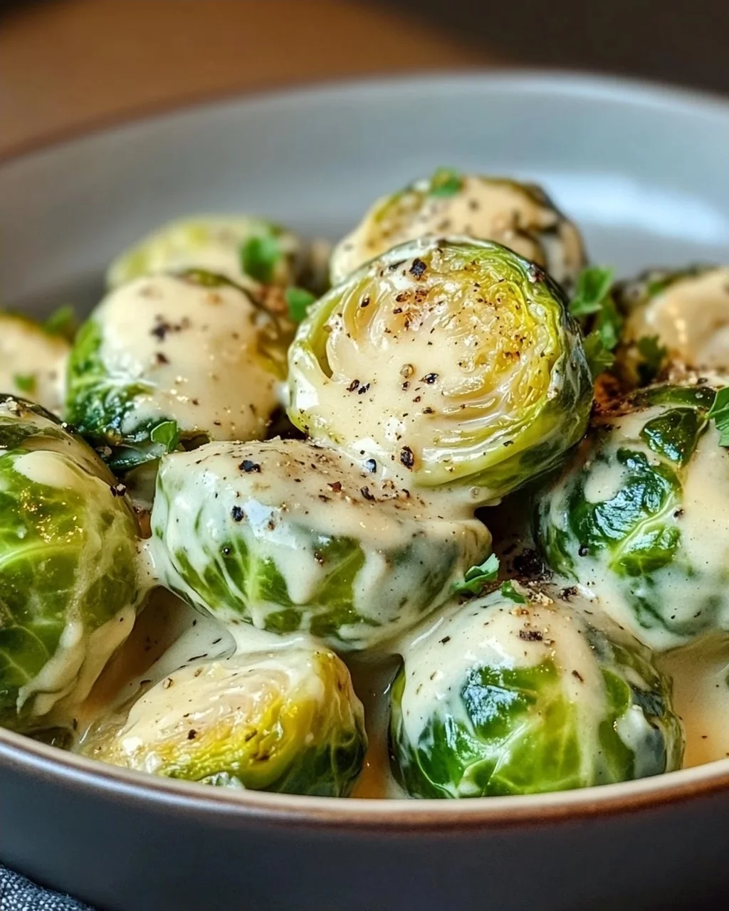 Cremiger Rosenkohl in Frischkäse-Senfsauce – einfach lecker!