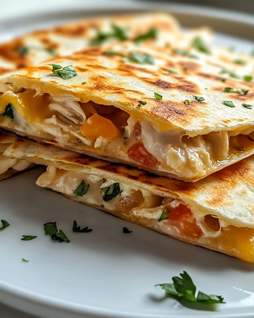 Crispy Low Carb High Protein Chicken Ranch Quesadilla
