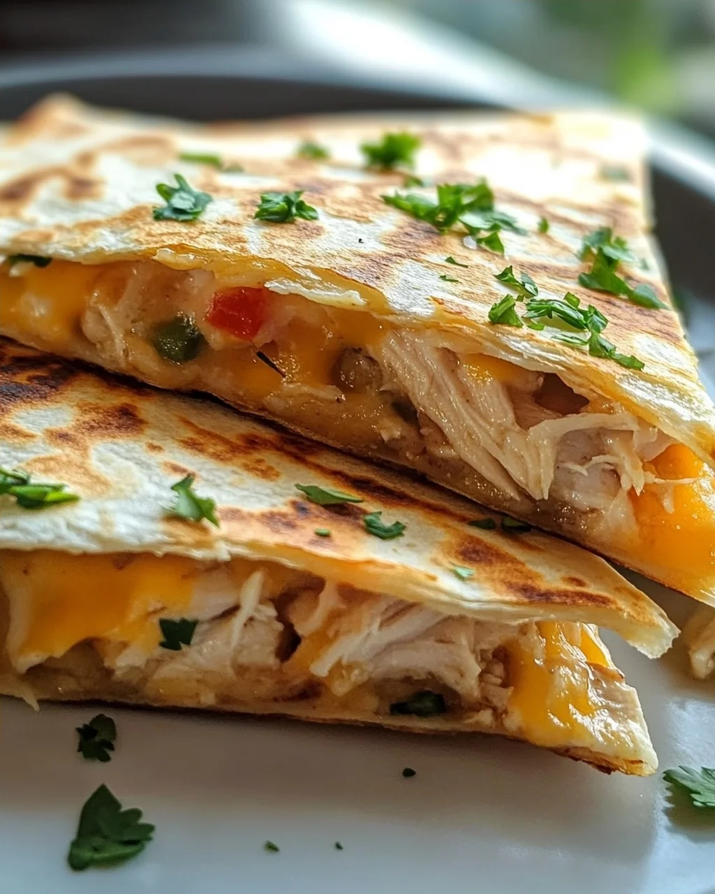 Crispy Low Carb High Protein Chicken Ranch Quesadilla