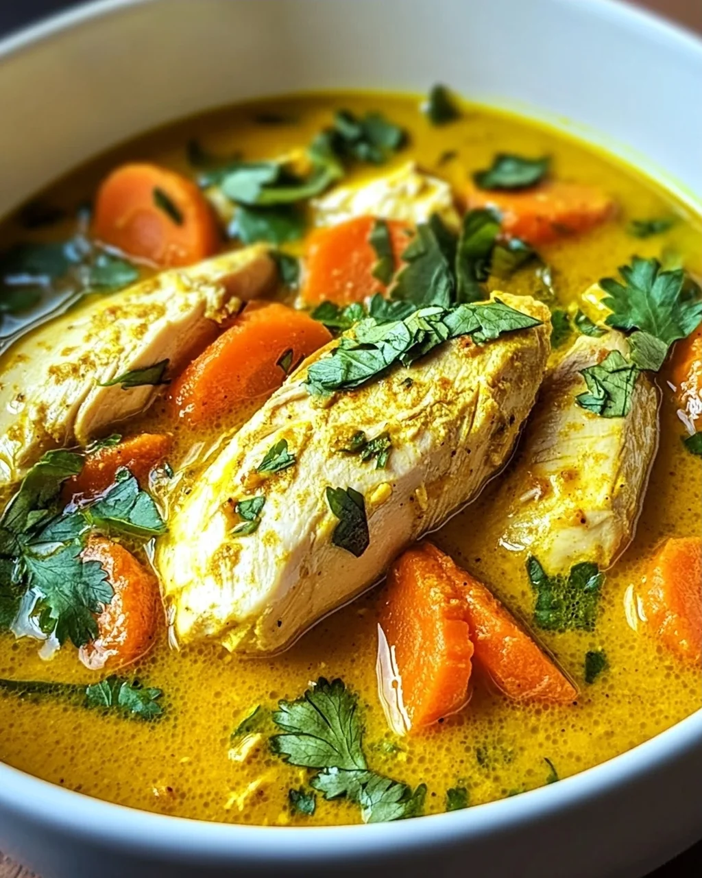 Entzündungshemmende Kurkuma Hühnersuppe für Wohlbefinden