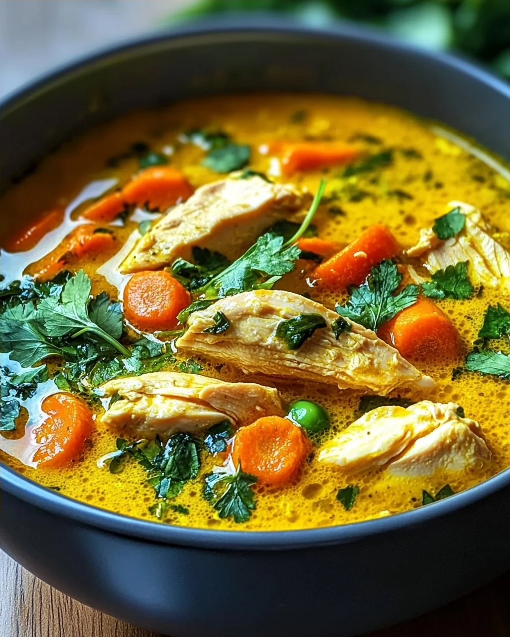 Entzündungshemmende Kurkuma Hühnersuppe für Wohlbefinden
