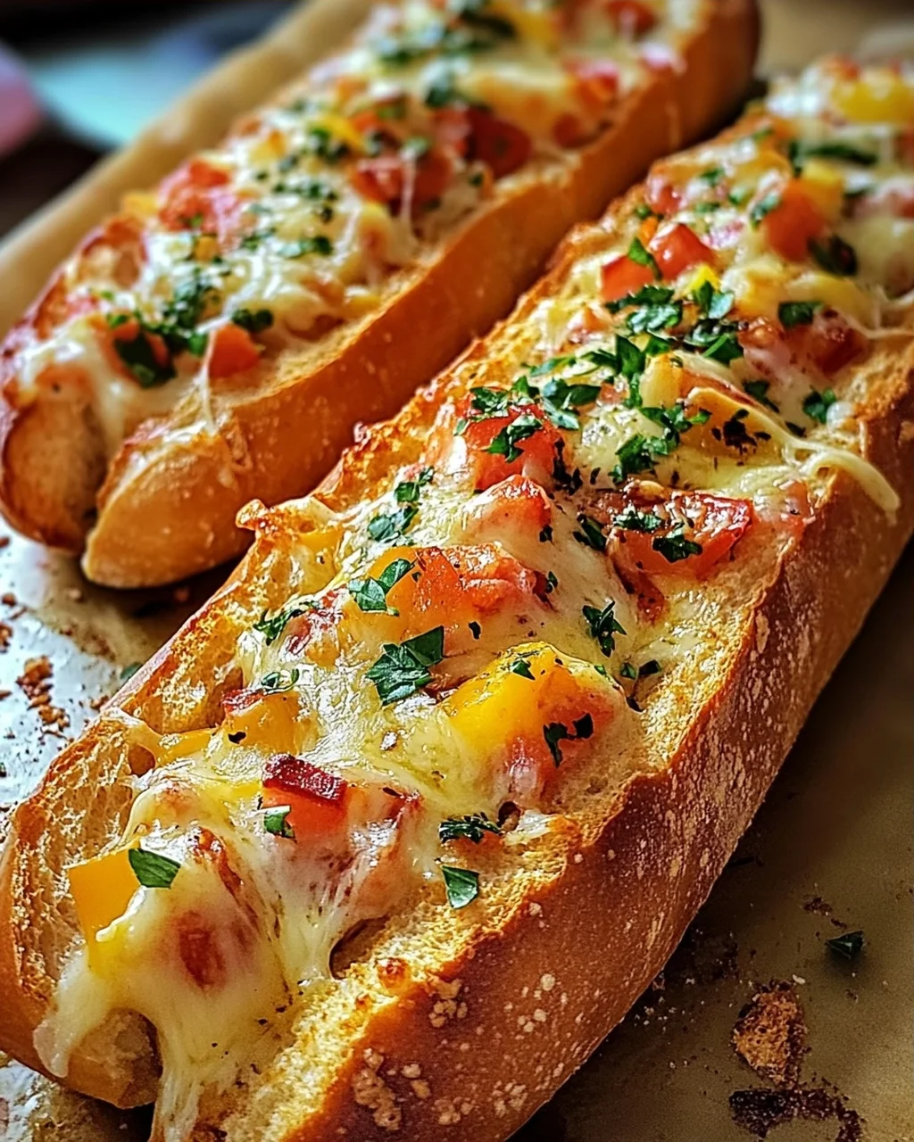 Gefüllte Ofen-Baguettes