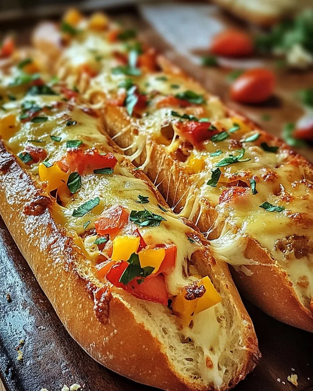 Gefüllte Ofen-Baguettes