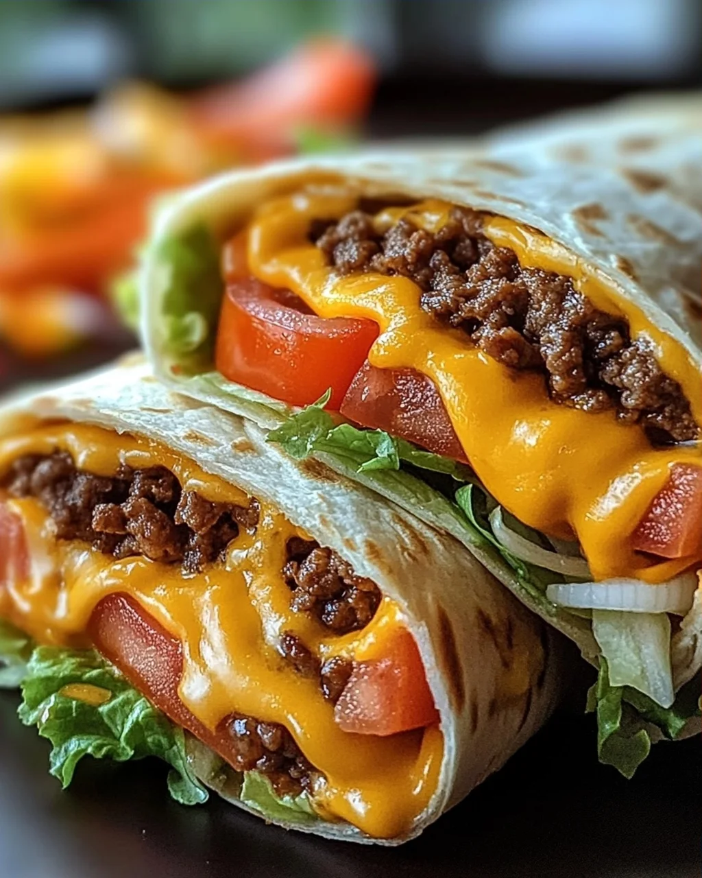 Gegrillte Cheeseburger-Wraps