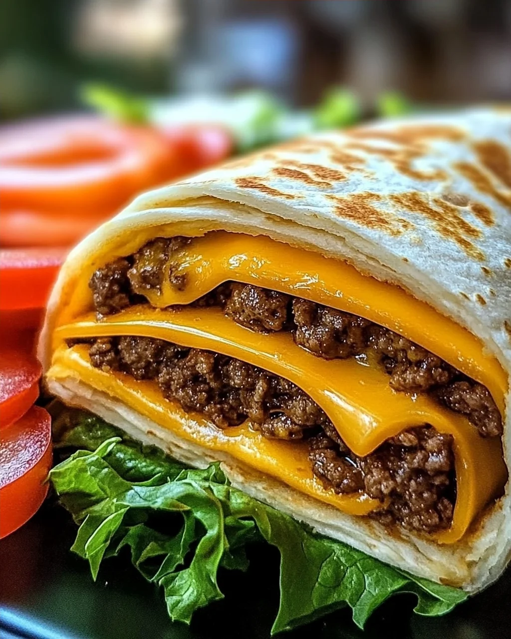 Gegrillte Cheeseburger-Wraps