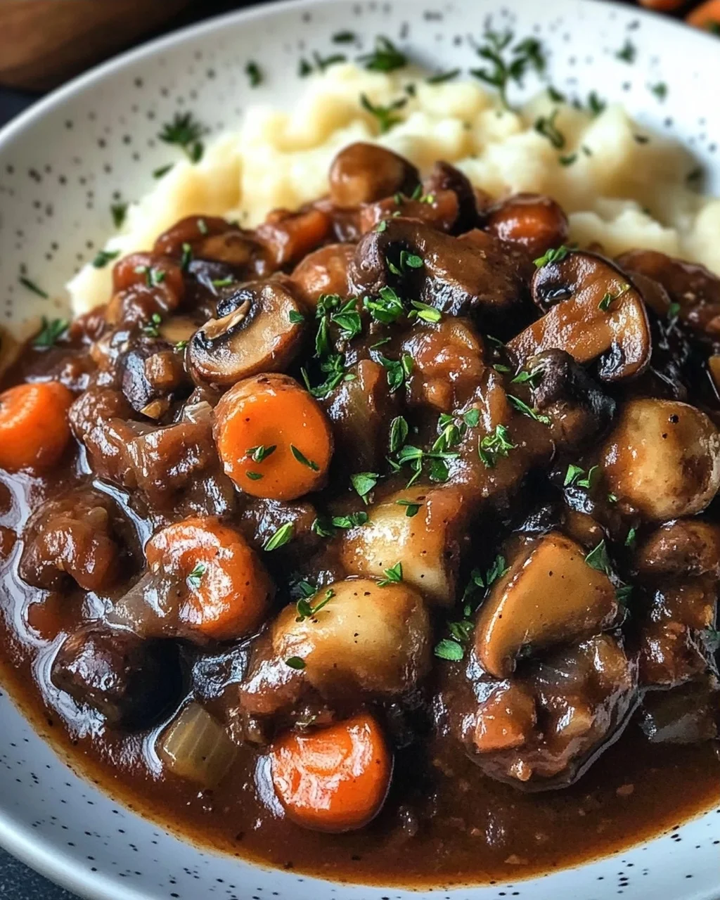 Herzhaftes Veganes Pilz Gulasch Bourguignon – Einfach Lecker