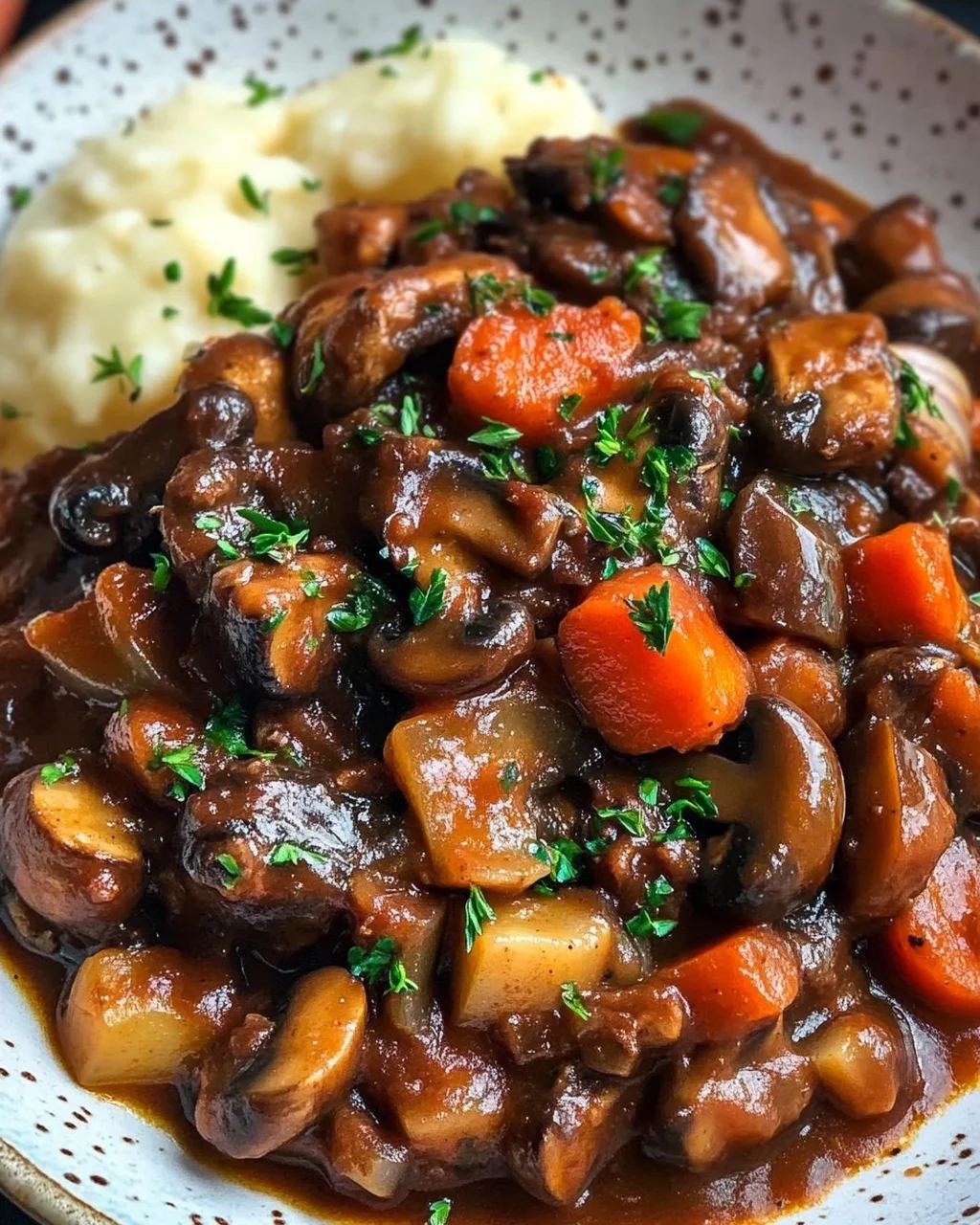 Herzhaftes Veganes Pilz Gulasch Bourguignon – Einfach Lecker