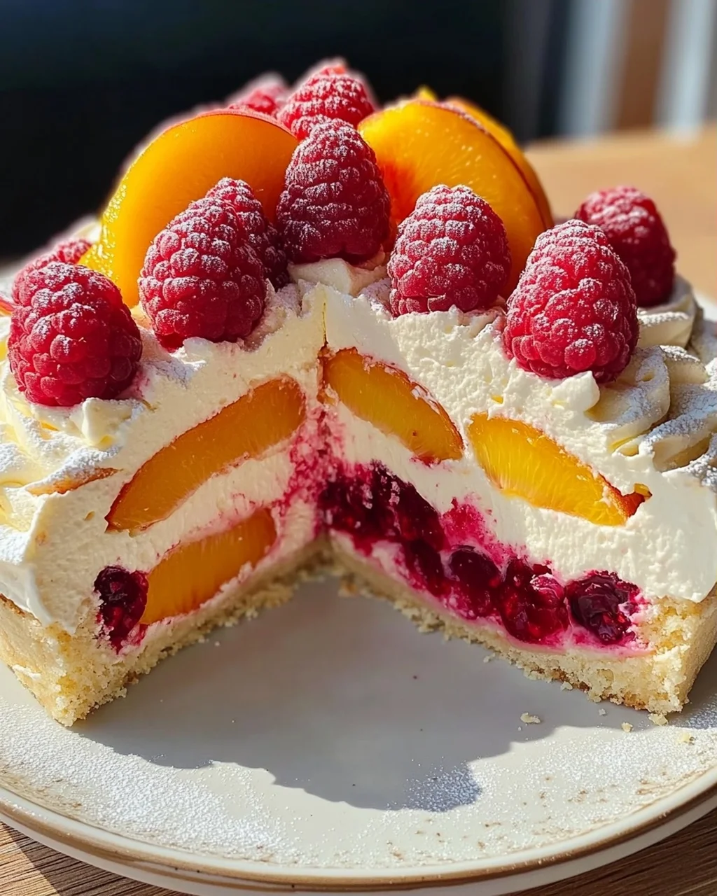 Himbeer-Pfirsich-Torte
