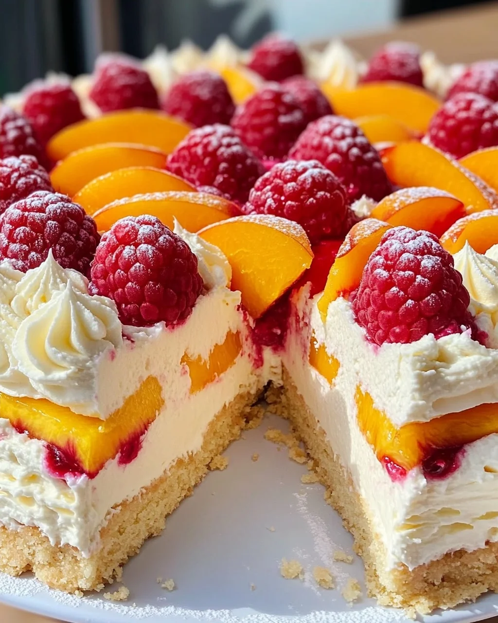 Himbeer-Pfirsich-Torte