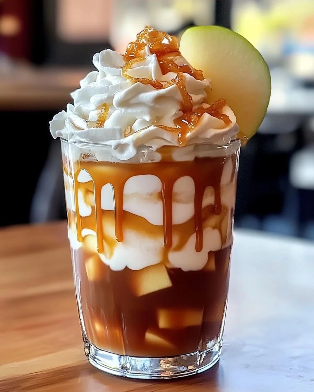 Karamell-Apfel-Gewürz-Eiskaffee für den Herbstgenuss