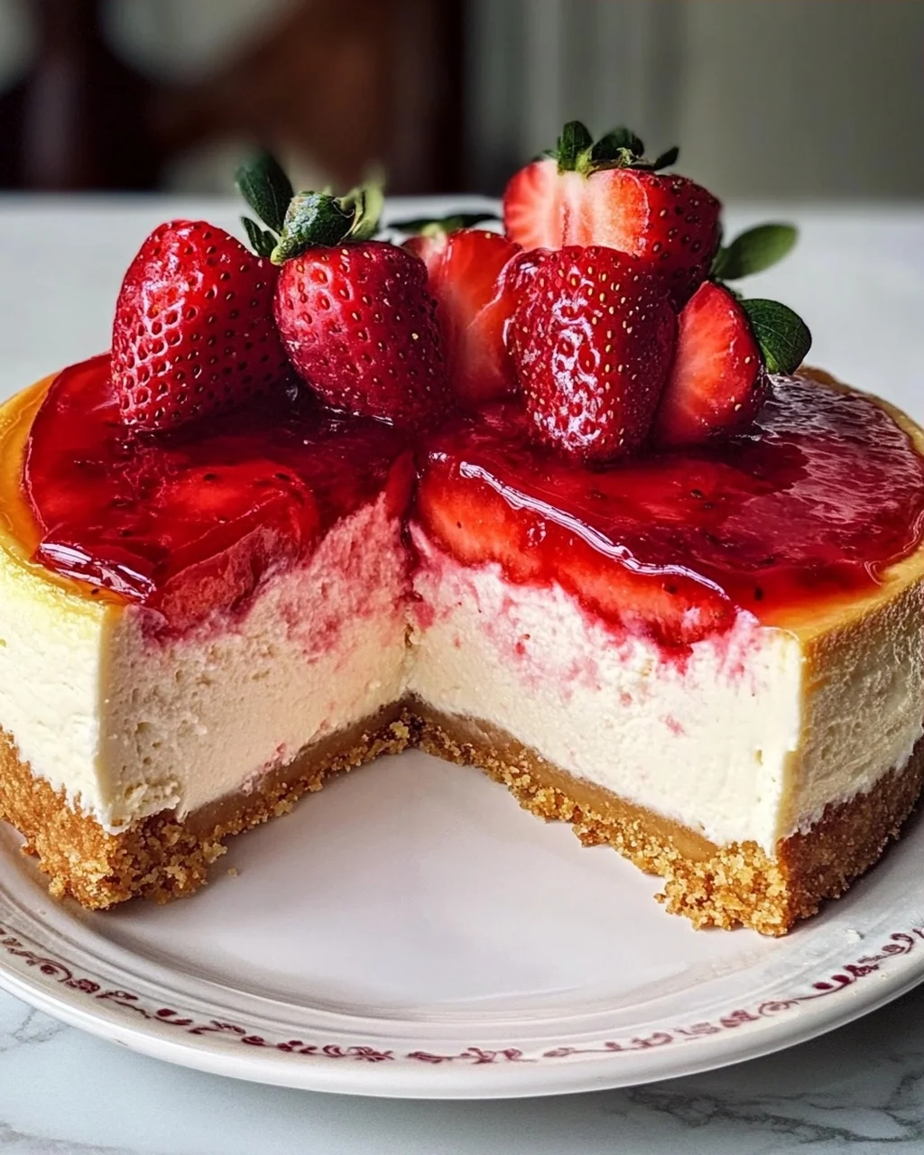 Käsekuchen mit Erdbeeren