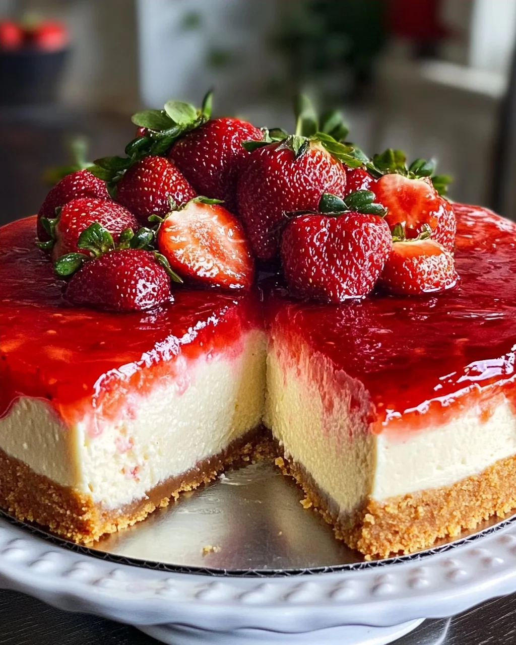 Käsekuchen mit Erdbeeren