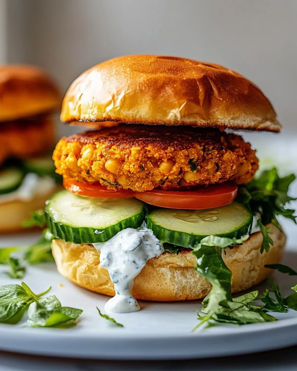 Kichererbsen-Burger mit Mini-Brötchen