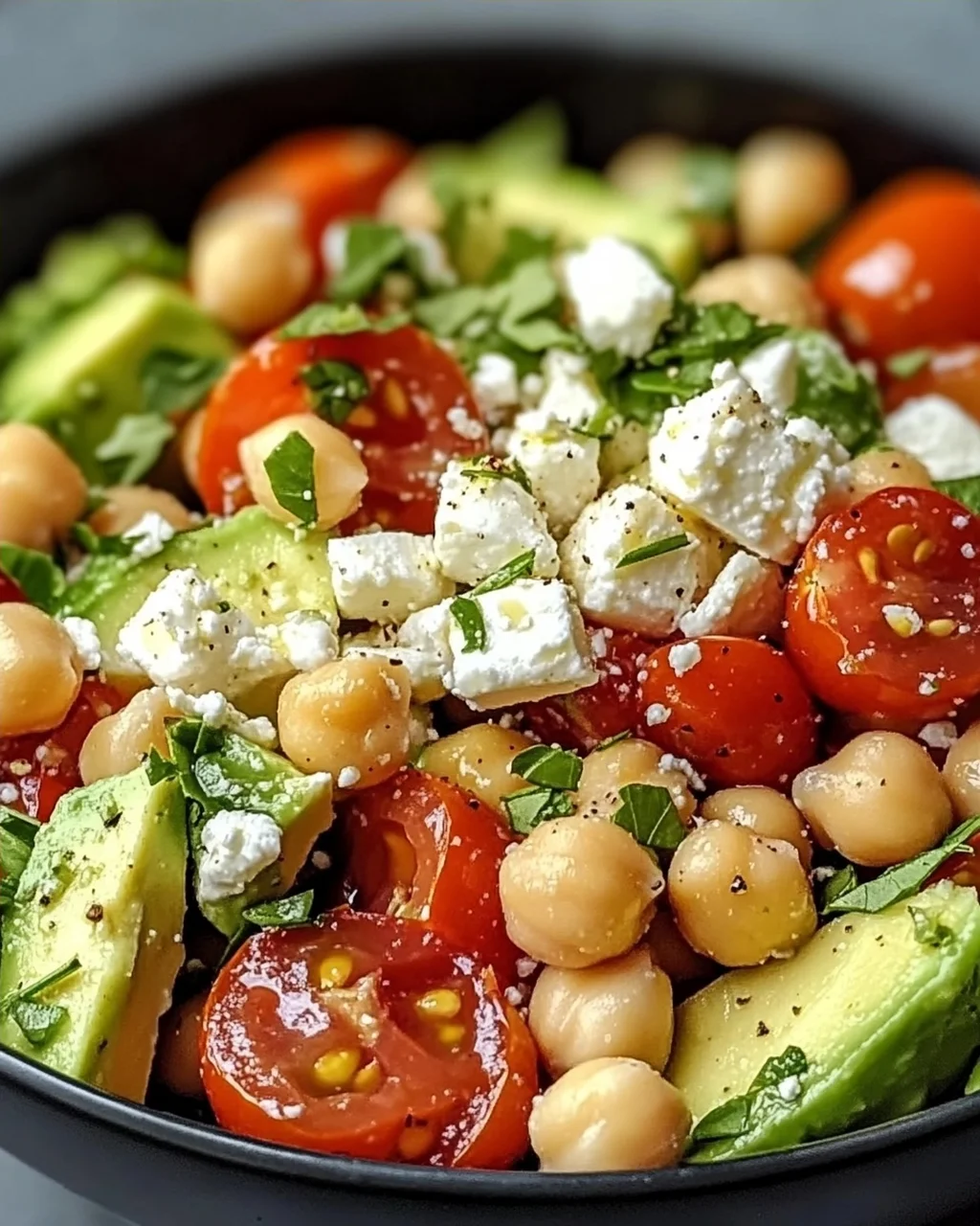 Kichererbsen Feta Avocado Salat für Frische und Genuss