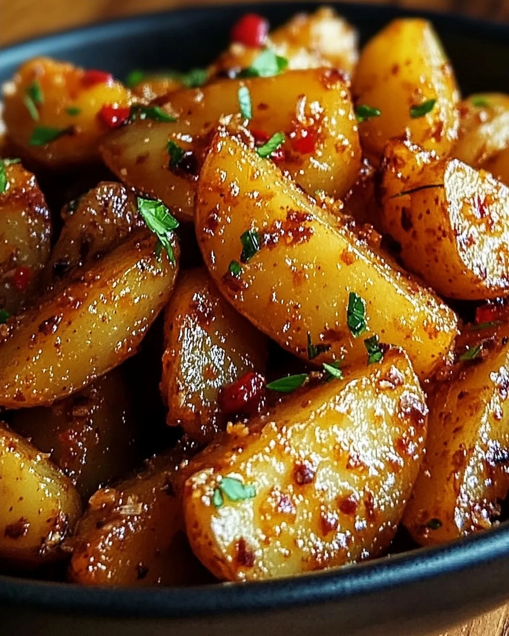 Knusprige Honig-Chili-Kartoffeln