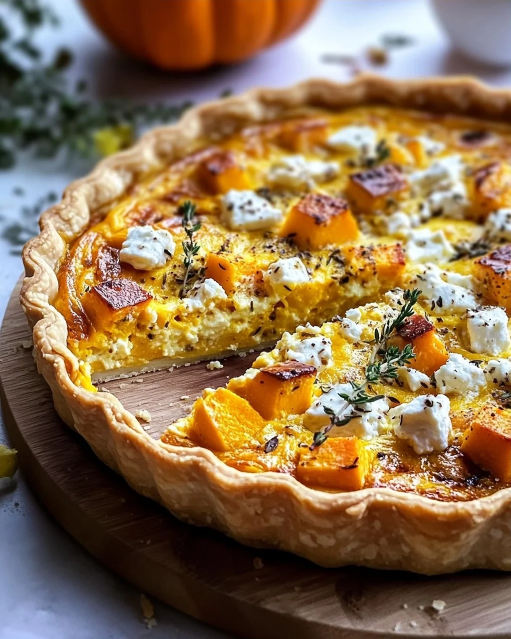 Kürbis Quiche mit Feta – Einfaches Rezept für Herbstgenuss!