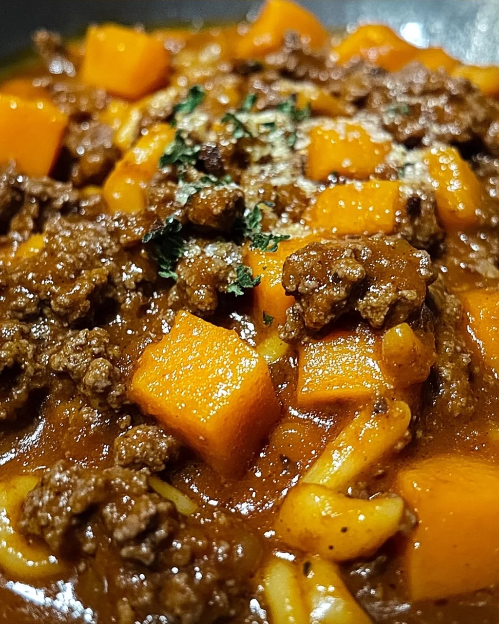 Kürbis-Rindfleisch-Bolognese
