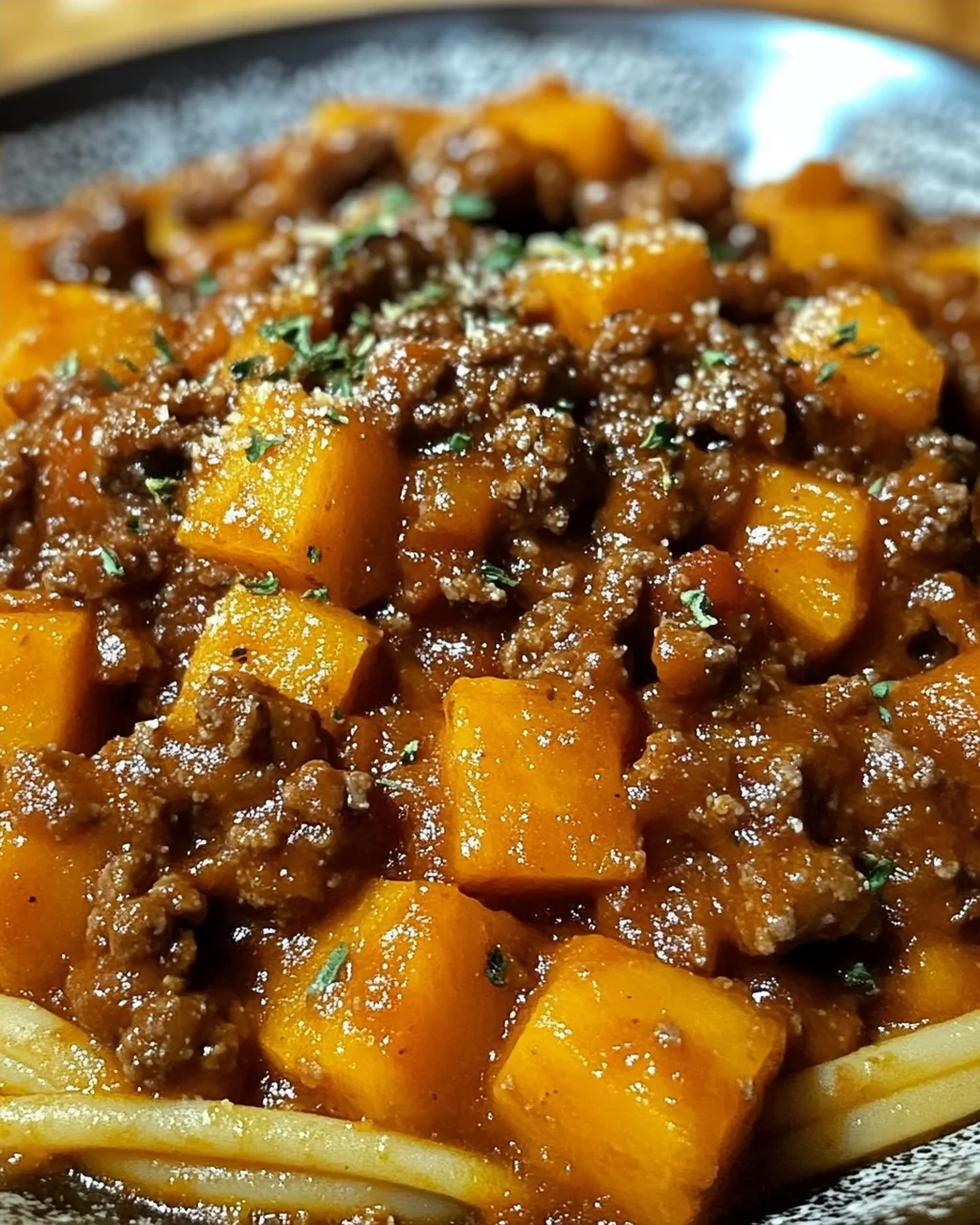 Kürbis-Rindfleisch-Bolognese