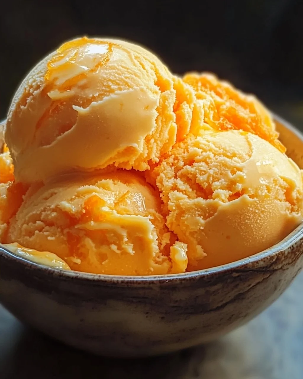 Orangeneis ohne Eismaschine