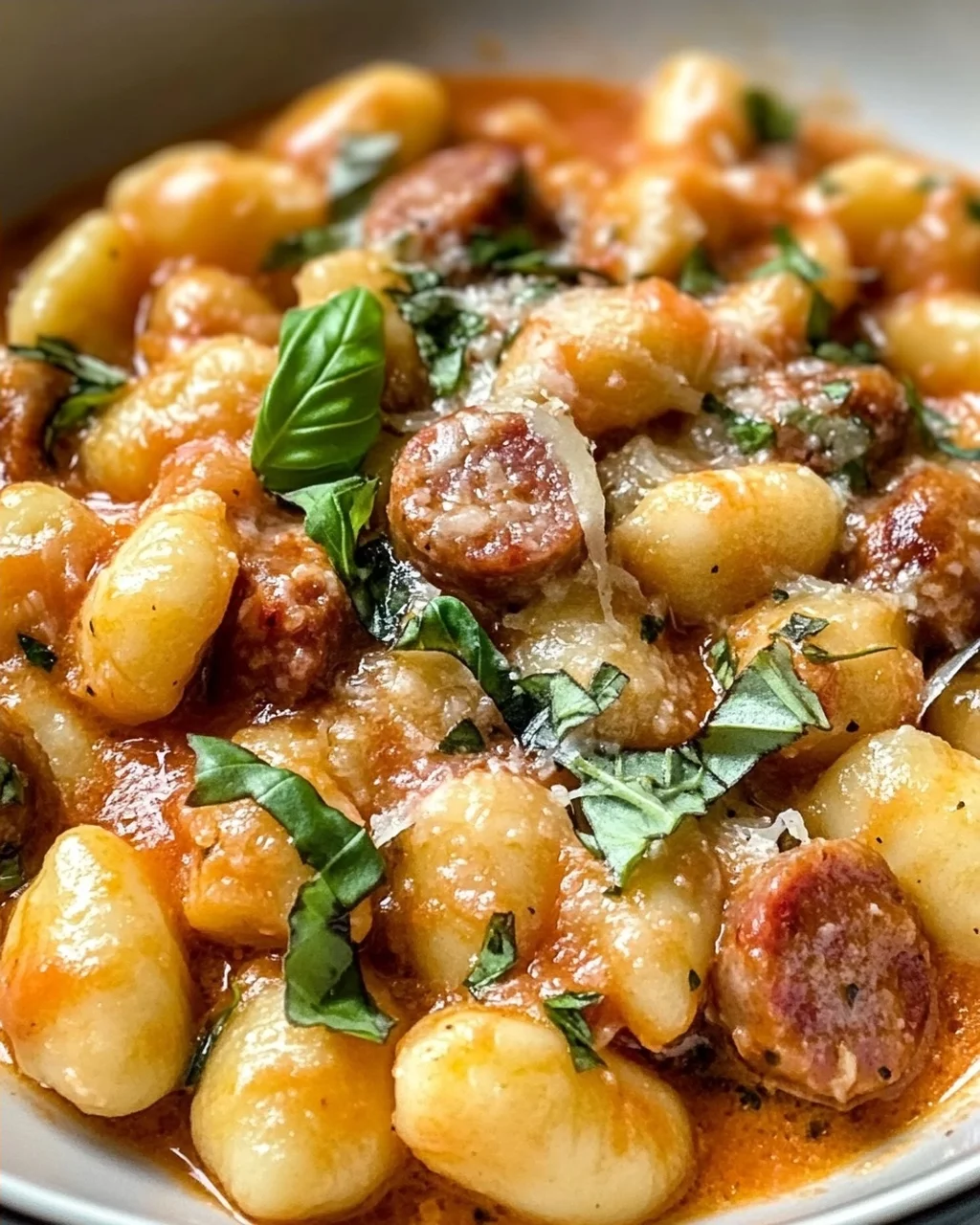 Pfannen-Cremige Gnocchi mit Wurst in 30 Minuten