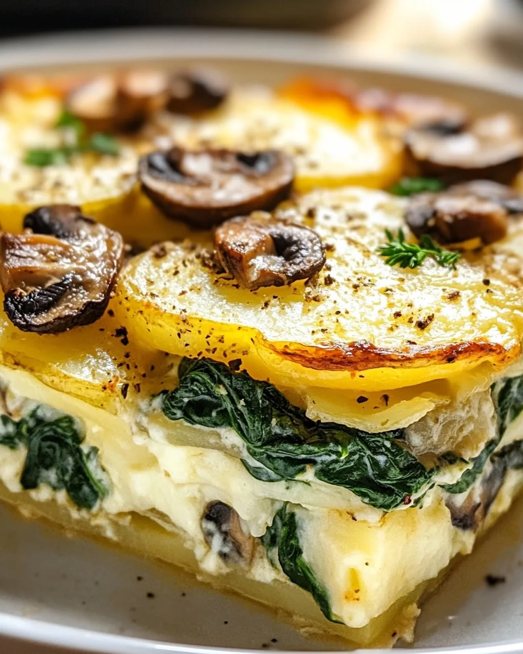 Rustikaler Kartoffel-Spinat-Pilz Auflauf – Herzhaft & Lecker!