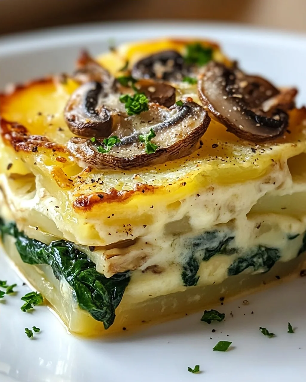 Rustikaler Kartoffel-Spinat-Pilz Auflauf – Herzhaft & Lecker!