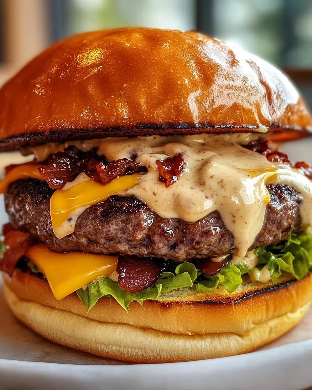 Saftiger Smash Burger mit cremiger Beef Baconnaise Sauce