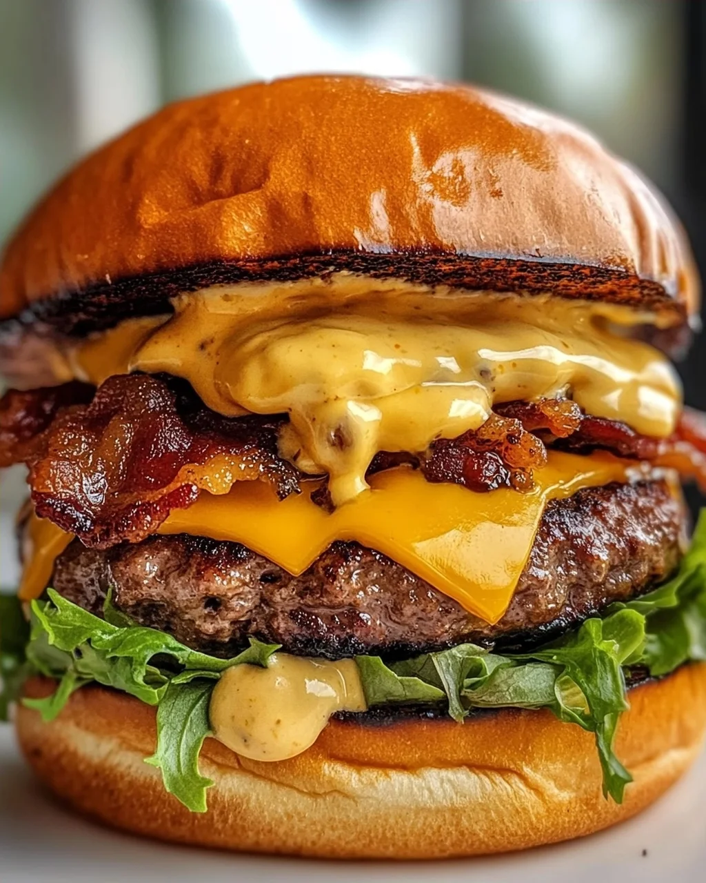 Saftiger Smash Burger mit cremiger Beef Baconnaise Sauce