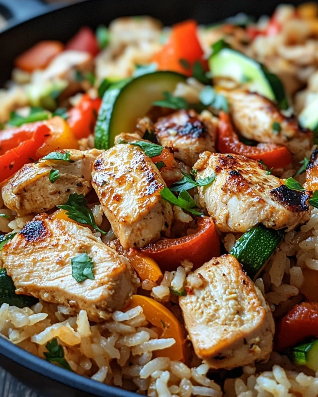 Schnelle Reispfanne mit Hühnchen