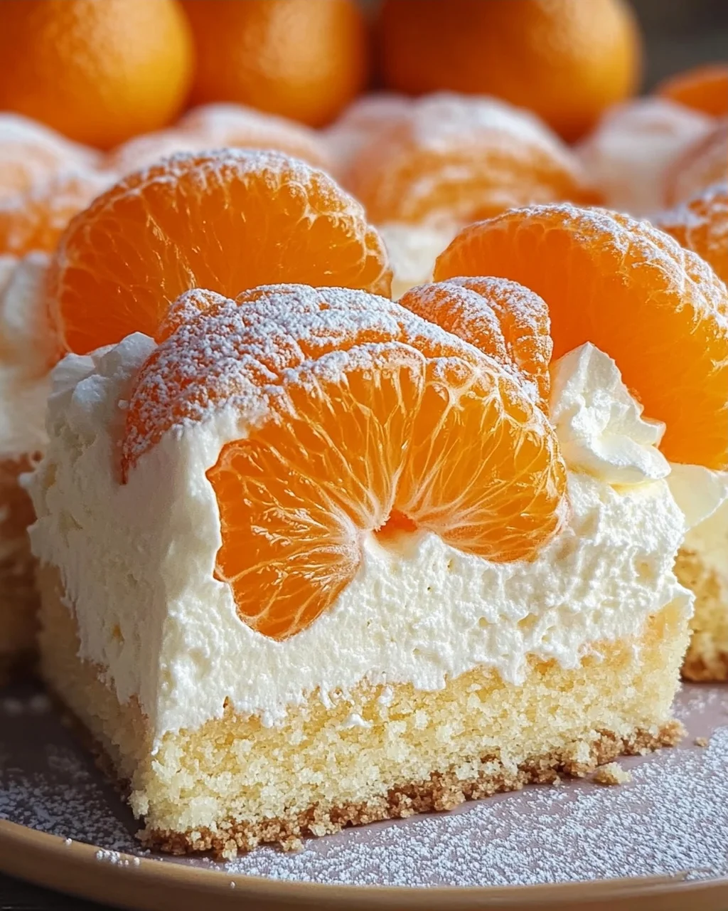 Schneller Schmandkuchen vom Blech mit Mandarinen