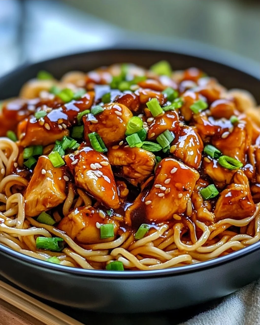 Sticky Garlic Chicken Noodles