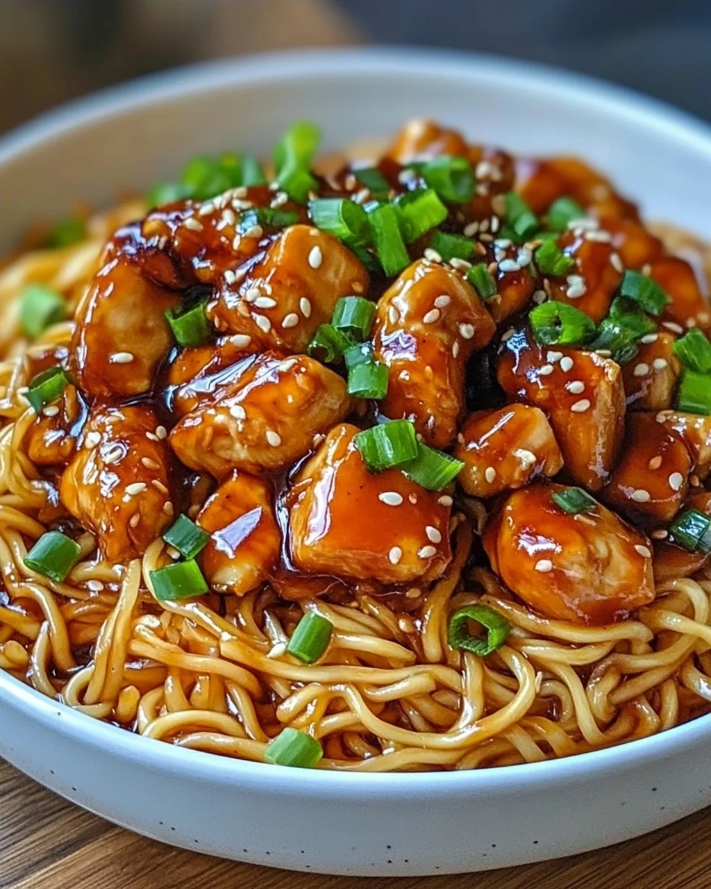 Sticky Garlic Chicken Noodles