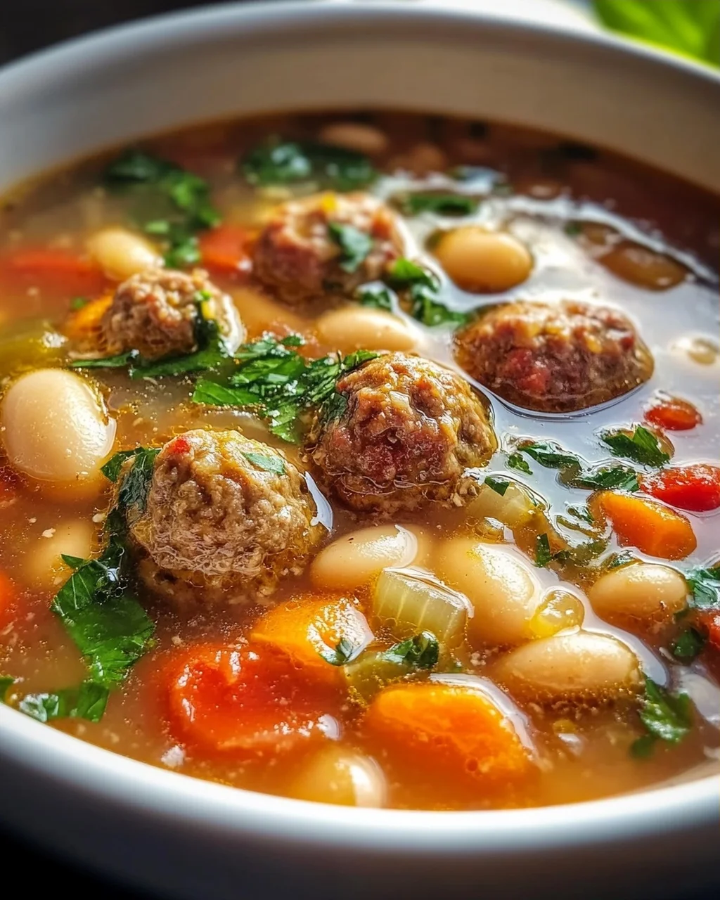 Toskanische Fleischbällchensuppe: Bohnen & Alkoholfreies Ale