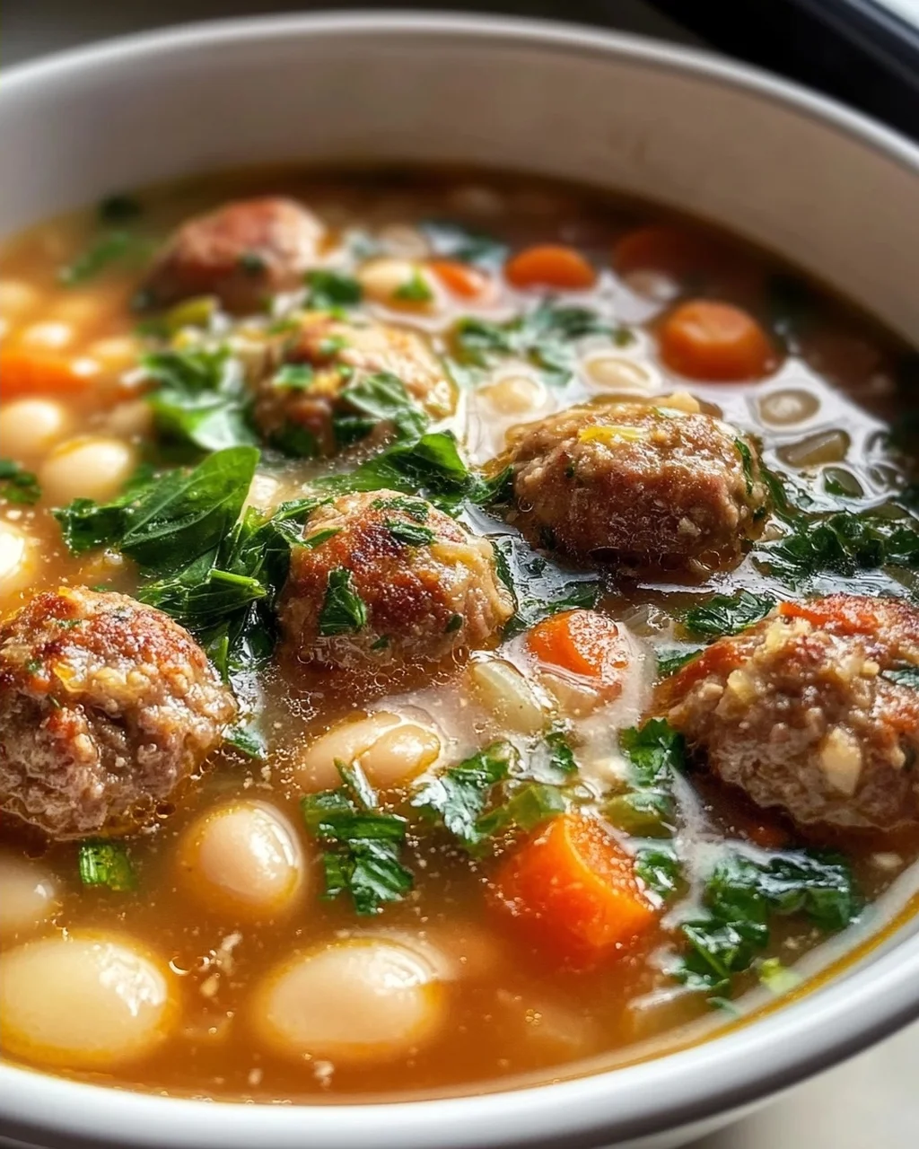 Toskanische Fleischbällchensuppe: Bohnen & Alkoholfreies Ale