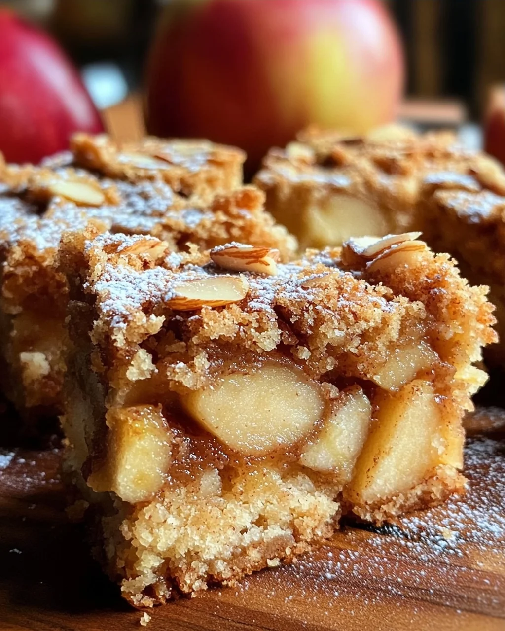 Zimt Apfel Blondies mit Mandelkruste