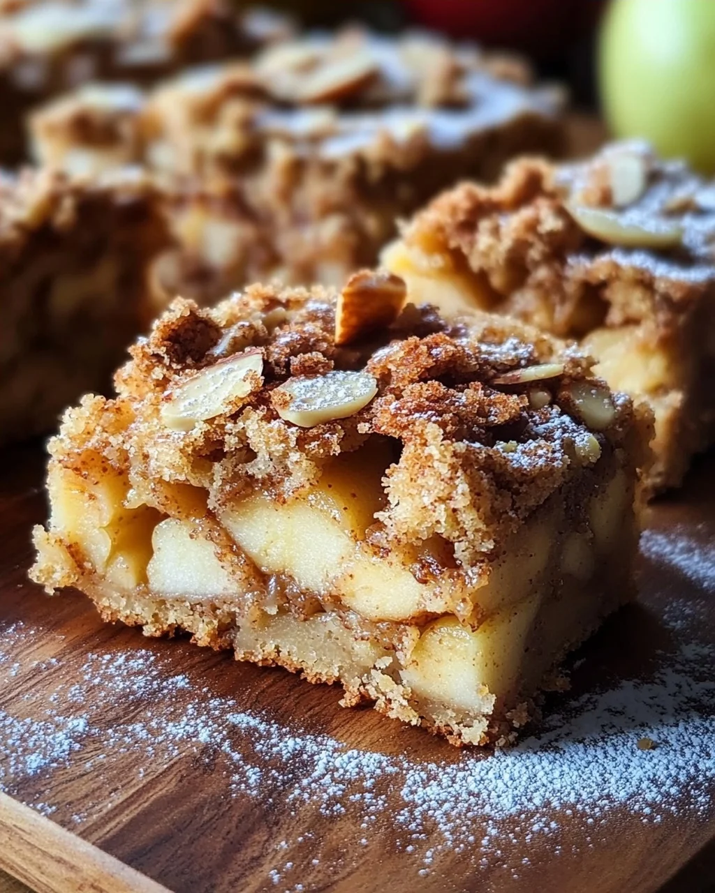 Zimt Apfel Blondies mit Mandelkruste